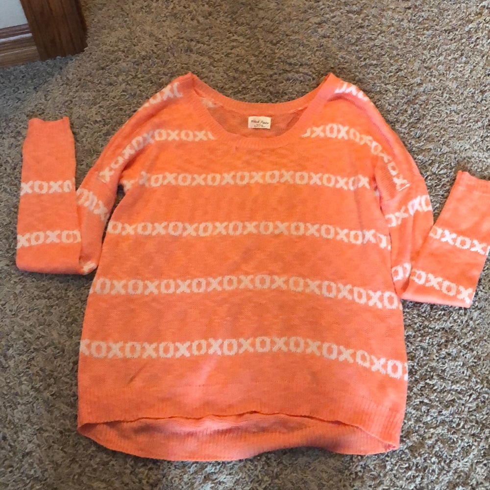 coral xoxo sweater